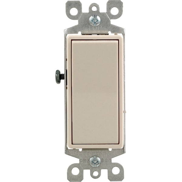 Leviton Leviton Decora 15 amps Single Pole Rocker AC Quiet Switch Light Almond 1 pk 05601-2TS - main